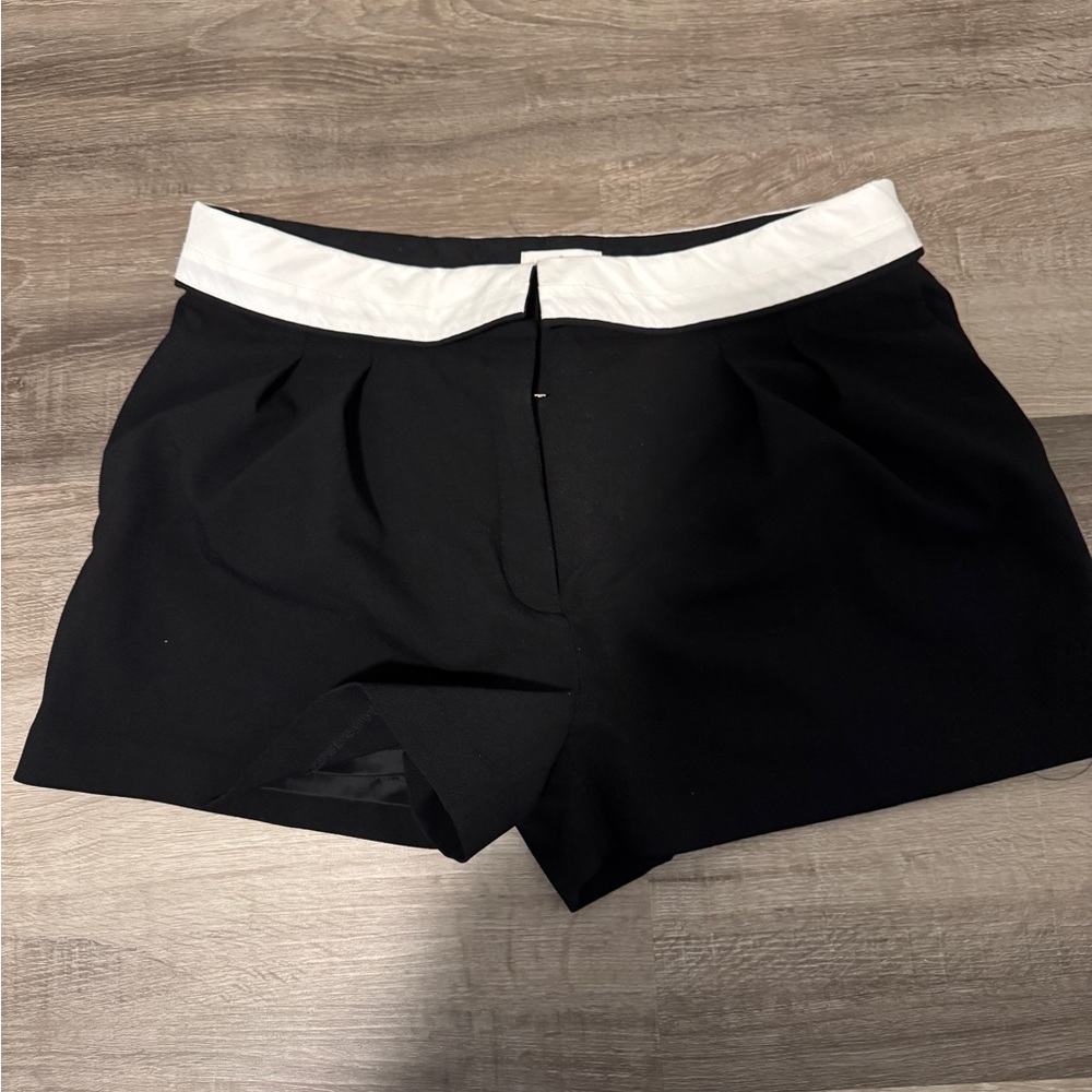 Aritzia Babaton High Waist Black Shorts fold over size 12